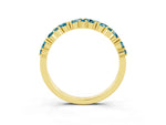 Marquise and Round Blue Topaz Vine Eternity Band in Yellow gold with Prong Setting_3
