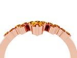 Marquise and Round Citrine Chevron Band in Rose gold with Prong Setting_4
