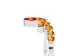 Marquise and Round Citrine Chevron Band in Silver with Prong Setting_5