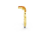 Marquise and Round Citrine Chevron Band in Yellow gold with Prong Setting_2