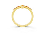 Marquise and Round Citrine Chevron Band in Yellow gold with Prong Setting_3