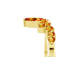 Marquise and Round Citrine Chevron Band in Yellow gold with Prong Setting_5