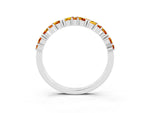 Marquise and Round Citrine Vine Eternity Band in White gold with Prong Setting_3