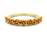 Marquise and Round Citrine Vine Eternity Band in Yellow gold with Prong Setting