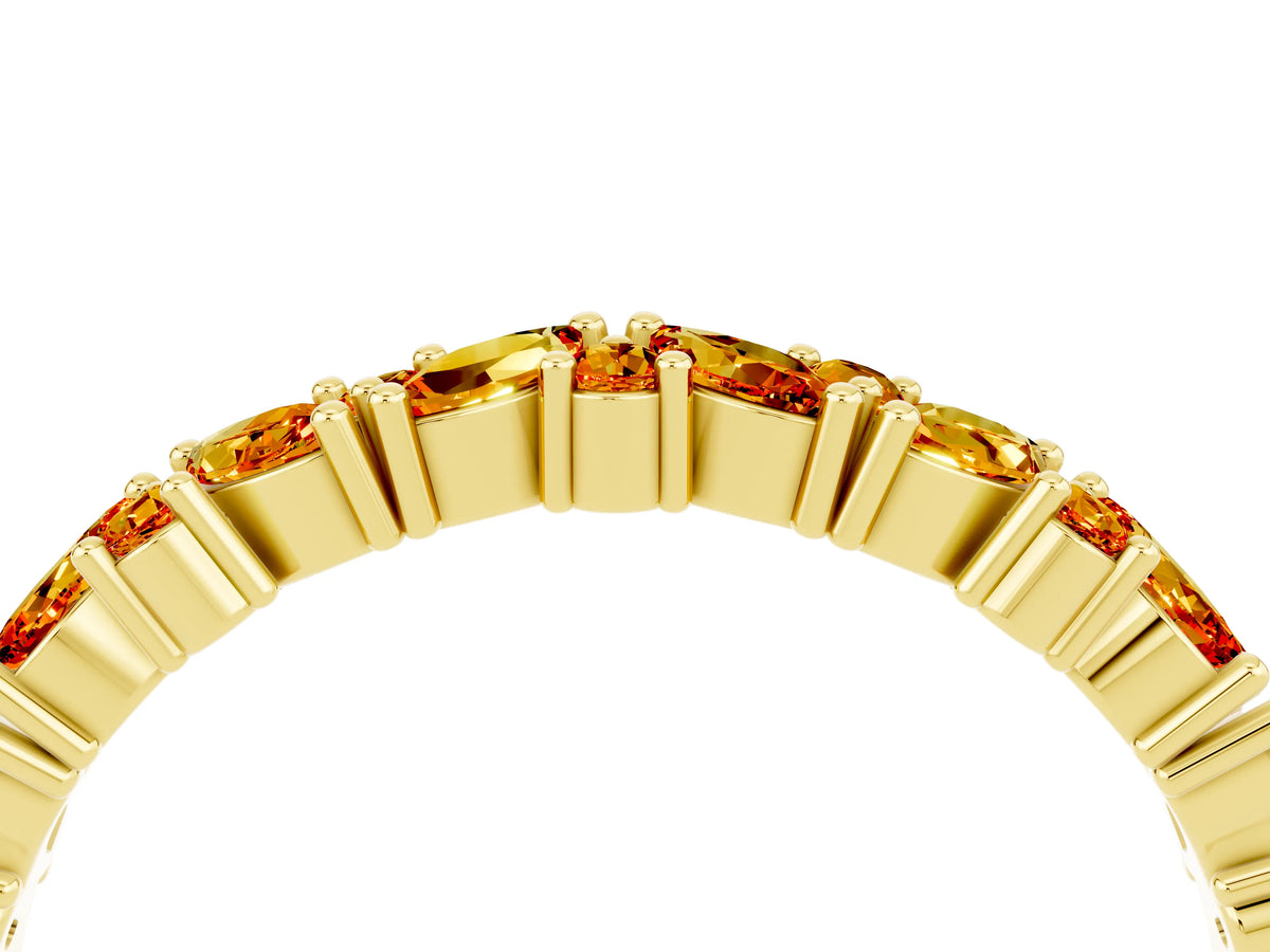 Marquise and Round Citrine Vine Eternity Band in Yellow gold with Prong Setting_4