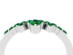 Marquise and Round Emerald Chevron Band in Platinum with Prong Setting_4