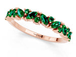 Marquise and Round Emerald Vine Eternity Band in Rose gold with Prong Setting_1