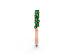 Marquise and Round Emerald Vine Eternity Band in Rose gold with Prong Setting_2