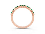 Marquise and Round Emerald Vine Eternity Band in Rose gold with Prong Setting_3