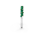 Marquise and Round Emerald Vine Eternity Band in Silver with Prong Setting_2