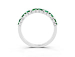Marquise and Round Emerald Vine Eternity Band in Silver with Prong Setting_3