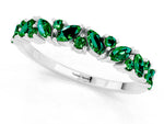 Marquise and Round Emerald Vine Eternity Band in White gold with Prong Setting_1