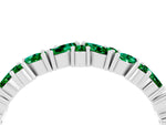 Marquise and Round Emerald Vine Eternity Band in White gold with Prong Setting_4
