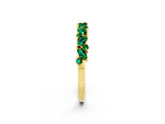 Marquise and Round Emerald Vine Eternity Band in Yellow gold with Prong Setting_2