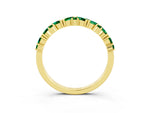 Marquise and Round Emerald Vine Eternity Band in Yellow gold with Prong Setting_3