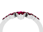 Marquise and Round Garnet Chevron Band in Platinum with Prong Setting_4