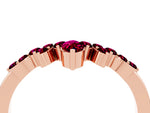 Marquise and Round Garnet Chevron Band in Rose gold with Prong Setting_4