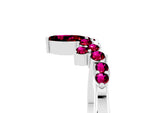 Marquise and Round Garnet Chevron Band in White gold with Prong Setting_5