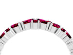 Marquise and Round Garnet Vine Eternity Band in Platinum with Prong Setting_4