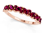 Marquise and Round Garnet Vine Eternity Band in Rose gold with Prong Setting_1