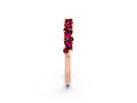 Marquise and Round Garnet Vine Eternity Band in Rose gold with Prong Setting_2