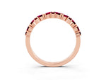 Marquise and Round Garnet Vine Eternity Band in Rose gold with Prong Setting_3