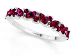 Marquise and Round Garnet Vine Eternity Band in Silver with Prong Setting_1