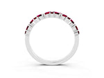 Marquise and Round Garnet Vine Eternity Band in Silver with Prong Setting_3