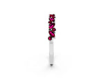 Marquise and Round Garnet Vine Eternity Band in White gold with Prong Setting_2
