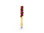 Marquise and Round Garnet Vine Eternity Band in Yellow gold with Prong Setting_2