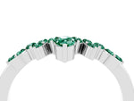 Marquise and Round Green Sapphire Chevron Band in Platinum with Prong Setting_4