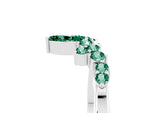 Marquise and Round Green Sapphire Chevron Band in Platinum with Prong Setting_5