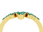 Marquise and Round Green Sapphire Chevron Band in Yellow gold with Prong Setting_4