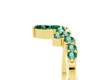 Marquise and Round Green Sapphire Chevron Band in Yellow gold with Prong Setting_5