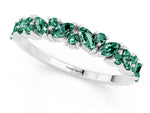 Marquise and Round Green Sapphire Vine Eternity Band in Silver with Prong Setting_1