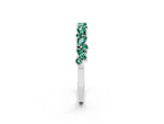 Marquise and Round Green Sapphire Vine Eternity Band in White gold with Prong Setting_2