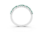 Marquise and Round Green Sapphire Vine Eternity Band in White gold with Prong Setting_3