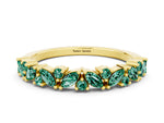 Marquise and Round Green Sapphire Vine Eternity Band in Yellow gold with Prong Setting