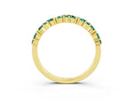 Marquise and Round Green Sapphire Vine Eternity Band in Yellow gold with Prong Setting_3