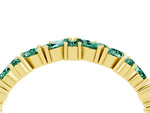 Marquise and Round Green Sapphire Vine Eternity Band in Yellow gold with Prong Setting_4