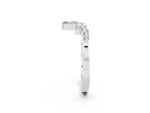 Marquise and Round Moissanite Chevron Band in Platinum with Prong Setting_2