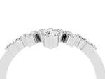 Marquise and Round Moissanite Chevron Band in Platinum with Prong Setting_4