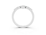Marquise and Round Moissanite Chevron Band in Silver with Prong Setting_3