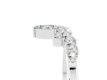 Marquise and Round Moissanite Chevron Band in Silver with Prong Setting_5