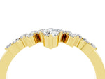 Marquise and Round Moissanite Chevron Band in Yellow gold with Prong Setting_4