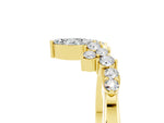 Marquise and Round Moissanite Chevron Band in Yellow gold with Prong Setting_5