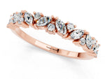 Marquise and Round Moissanite Vine Eternity Band in Rose gold with Prong Setting_1