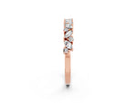 Marquise and Round Moissanite Vine Eternity Band in Rose gold with Prong Setting_2