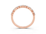 Marquise and Round Moissanite Vine Eternity Band in Rose gold with Prong Setting_3