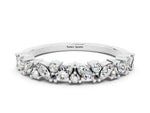Marquise and Round Moissanite Vine Eternity Band in Silver with Prong Setting